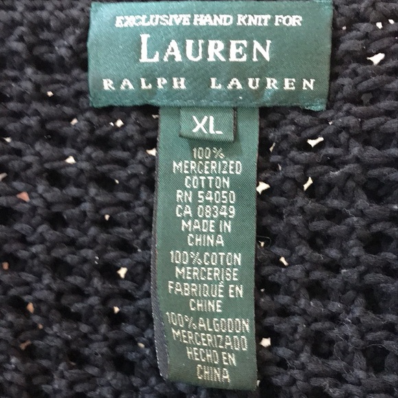 Lauren Ralph Lauren Black Hand Knit Button Front Cardigan - Picture 7 of 8